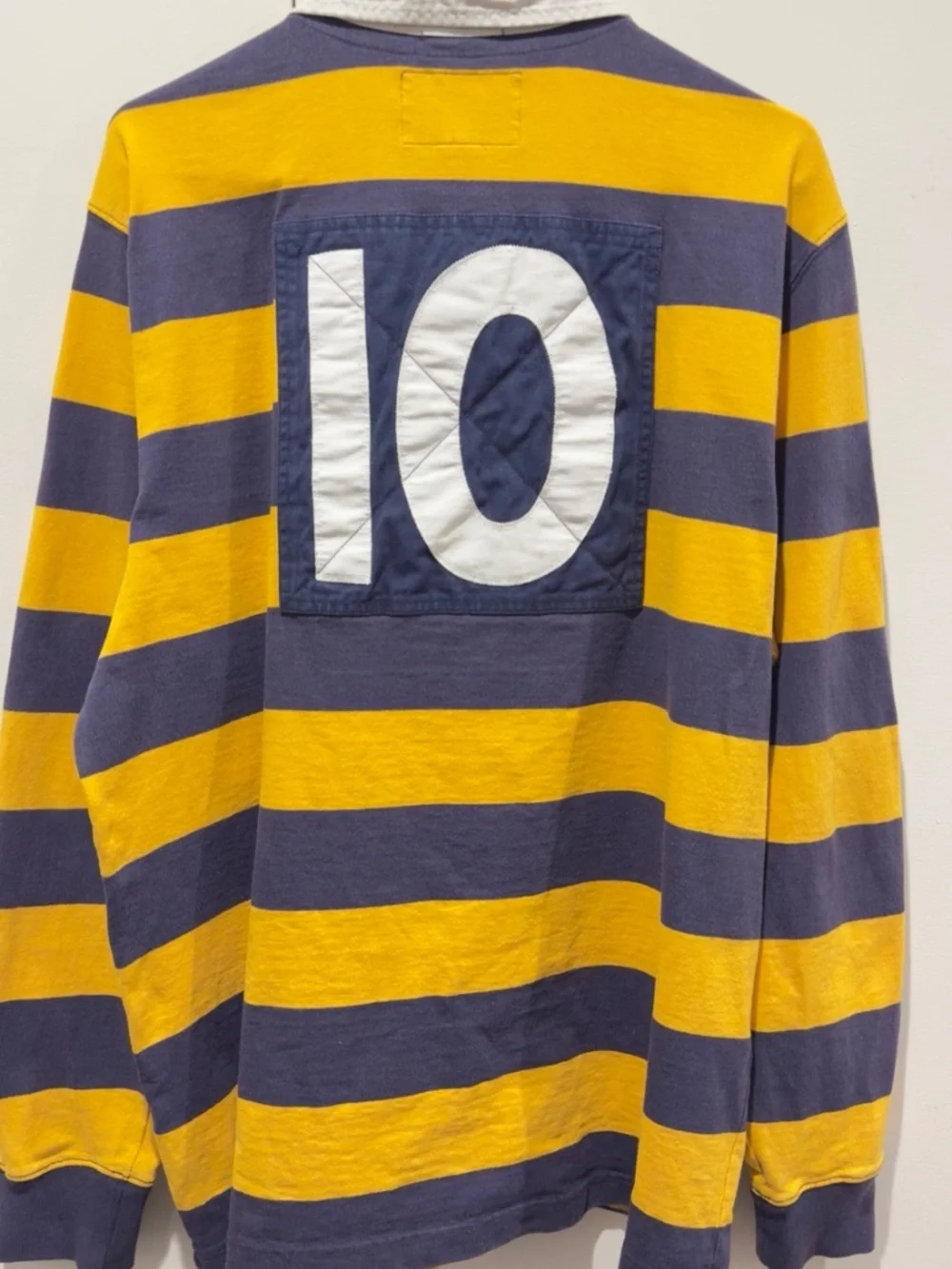 RARE Rugby Ralph Lauren XL Number 10 Classic Rugby Fit Yellow Navy
